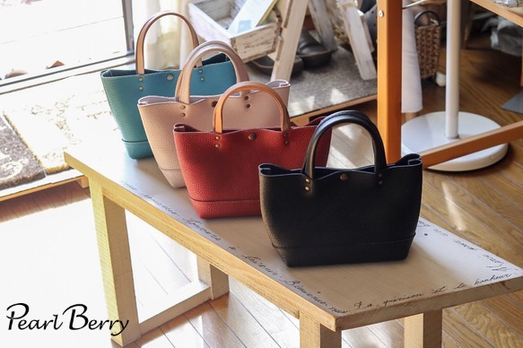 ジョリーフルール 新作マイリトルテイラー 牛革持ち手合皮ミニトート